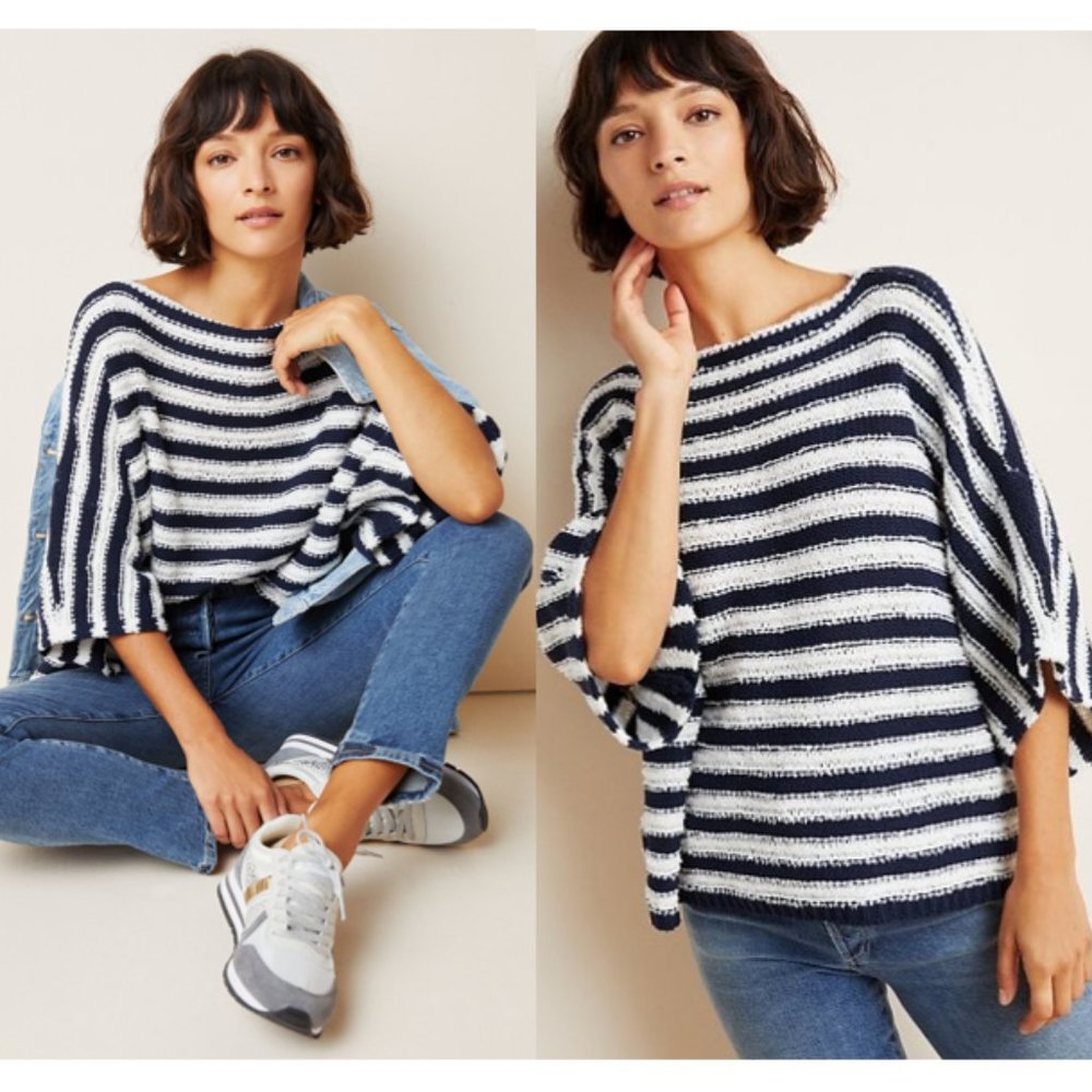 Anthropologie Lita Striped Pullover Sweater